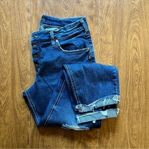 Silver Jeans Women’s Dark Wash Blue Stretch Boyfriend Ankle Denim Jeans size 33